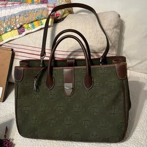 Vintage Dooney & Burke Classic Signature Logo Canvas handbag with handles Strap
